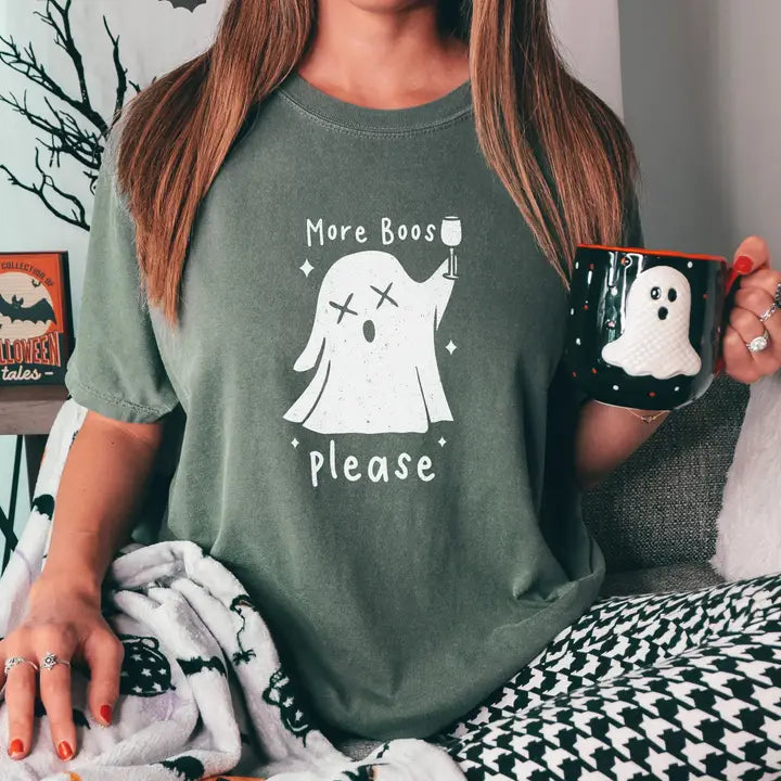 Halloween Ghost Shirt – More Boo’s Please Wine Tee