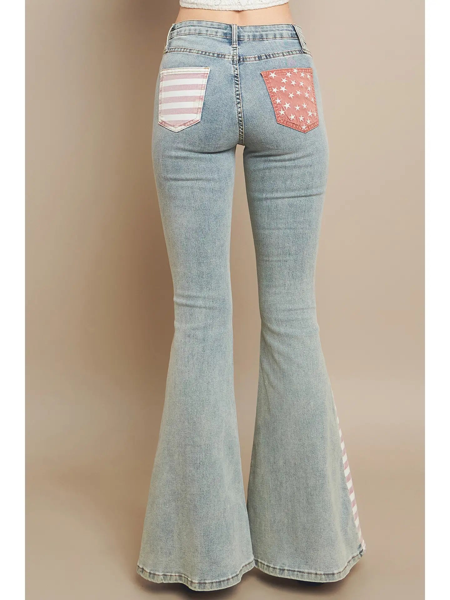 Boho striped Bellbottom Jeans