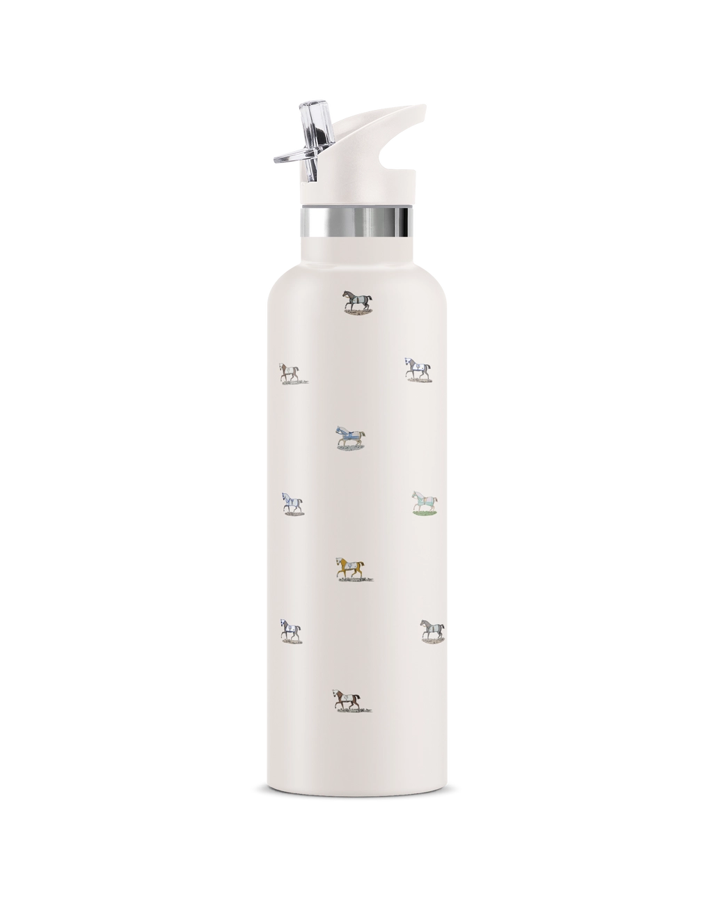 Veredus Ii Horse Motif Insulated Water Bottle 25 oz Cream