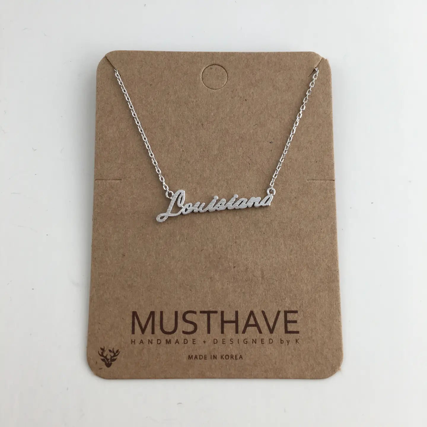 Louisiana Script Necklace