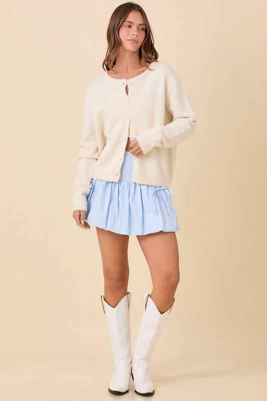 Bubble Skort with Ribbon Bow Tie Pocket Detail