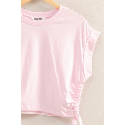 Short Sleeve Side Tie Detail Top