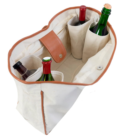 Canvas Wine Tote "I Tend To Wine Alot"
