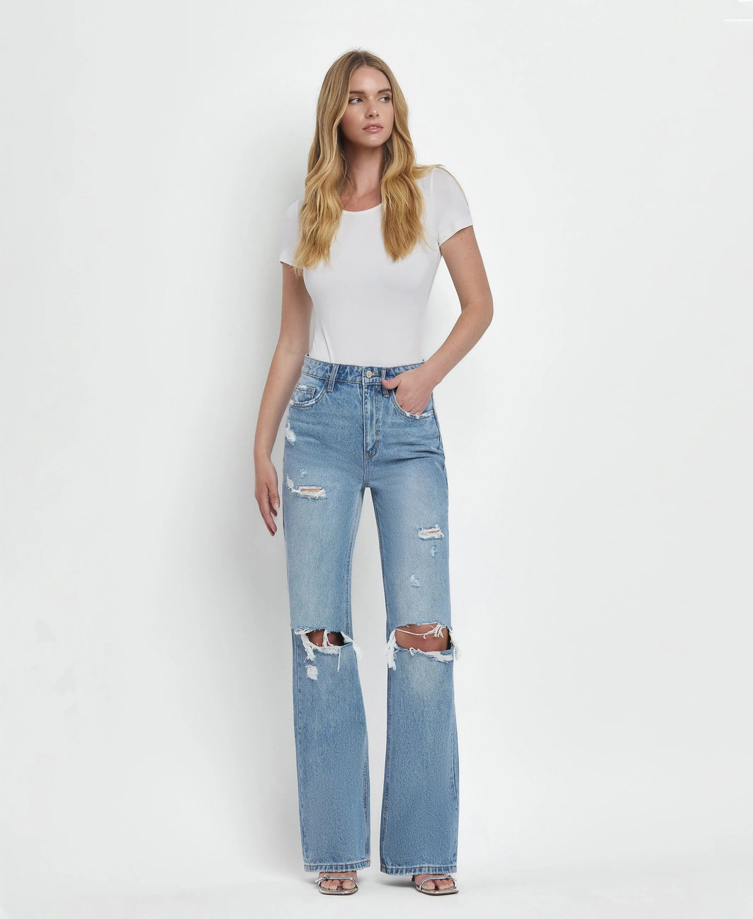 90's Vintage Super High Rise Flare Jeans  **Runs Small**