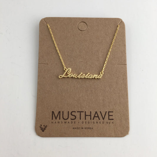 Louisiana Script Necklace