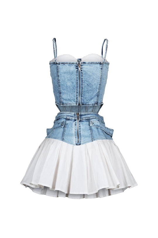Denim Bustier and Skirt Set