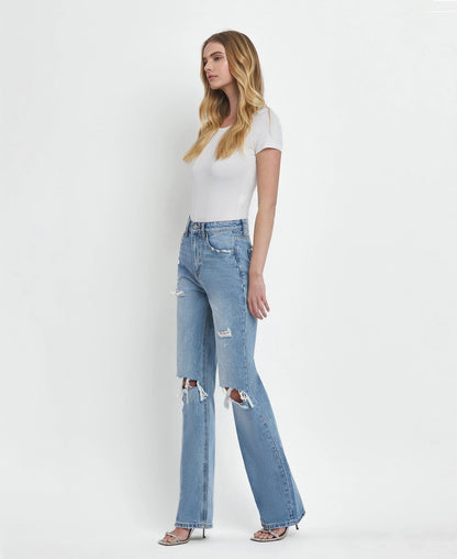 90's Vintage Super High Rise Flare Jeans  **Runs Small**