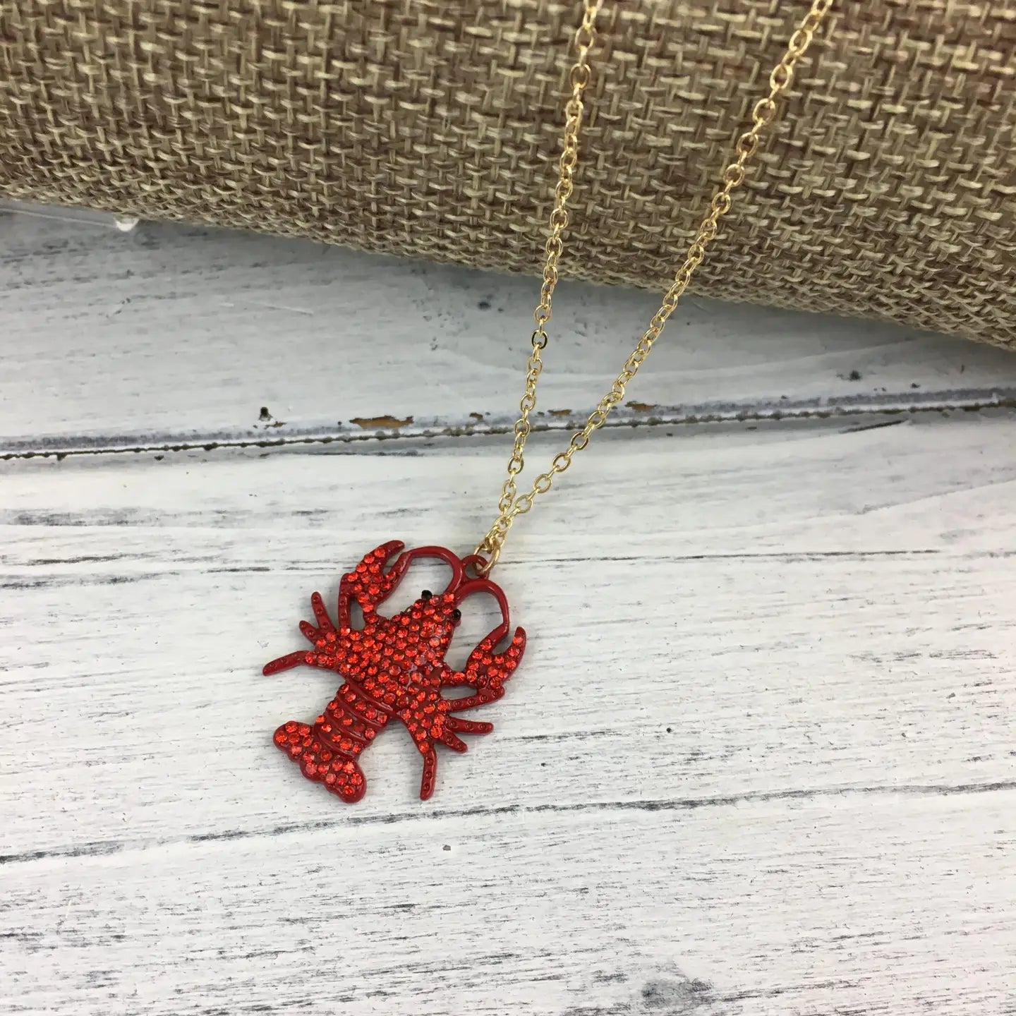 Crawfish Rhinestone Necklace