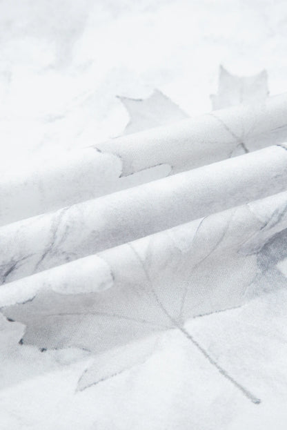 Beige Camo Print Pullover Top and Elastic Waist Casual Short Set