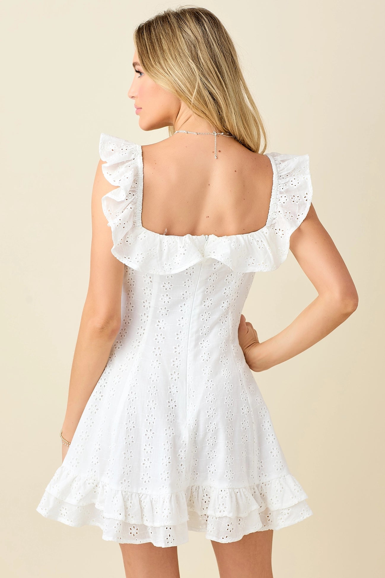 Floral Eyelet Mini Dress