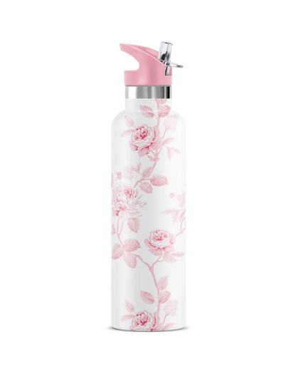 Blush English Rose 25 oz Insulated Water Bottle