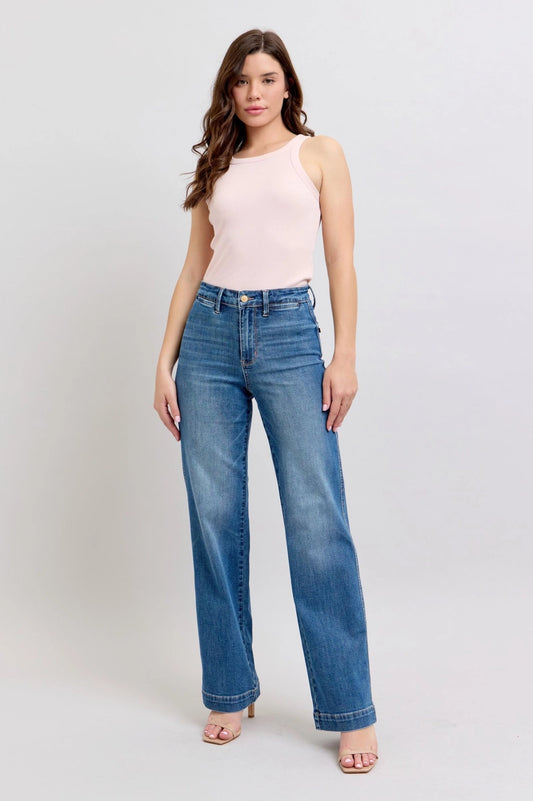 Judy Blue High Waist Straight Denim Trouser