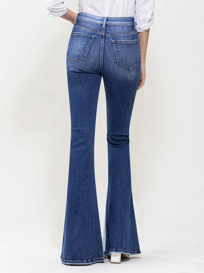 High Rise Color Block Super Flare Jeans