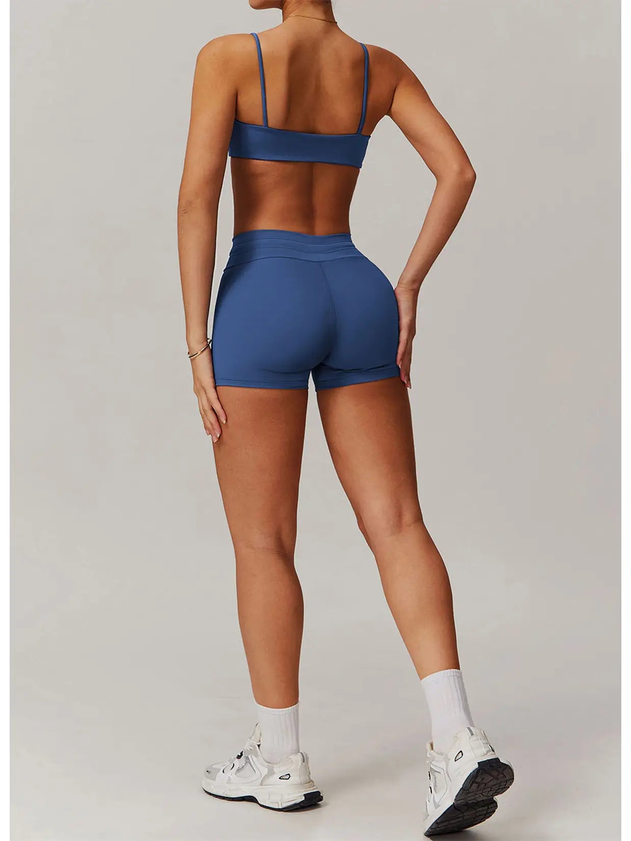 Sports Sets with Thin Strap Bra and Tight Shorts