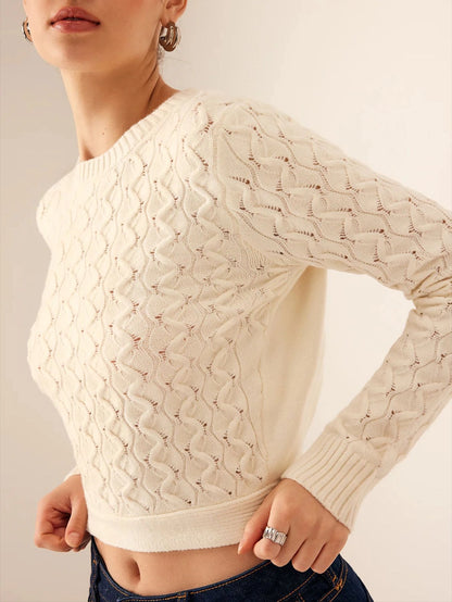 Knit Backless Tie-Front Sweater Top