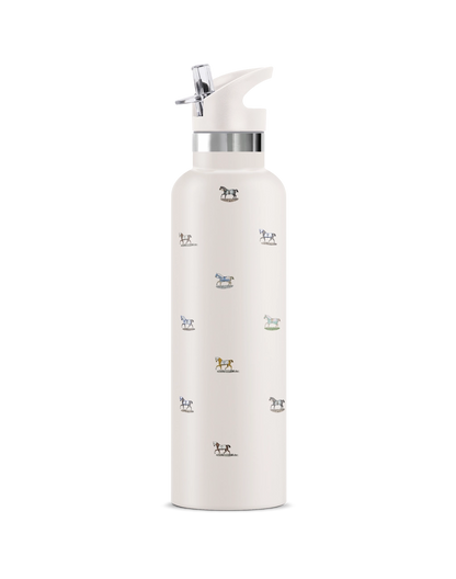 Veredus Ii Horse Motif Insulated Water Bottle 25 oz Cream
