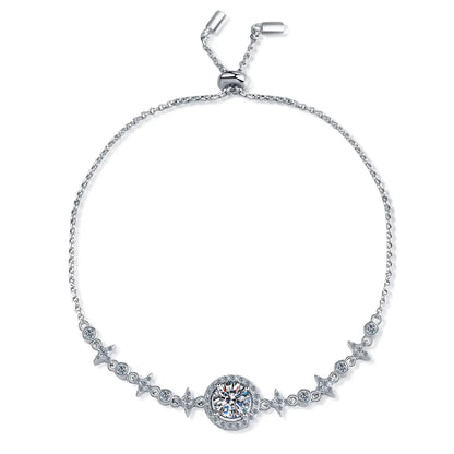 Moissanite Charm Wedding Bracelet in 925 Sterling Silver (A)