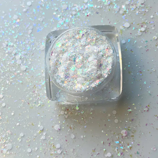 Bridal Bride Wedding White Iridescent Face and Body Glitter