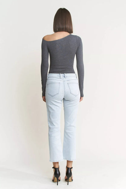 HIGH RISE CROP STRAIGHT JEANS